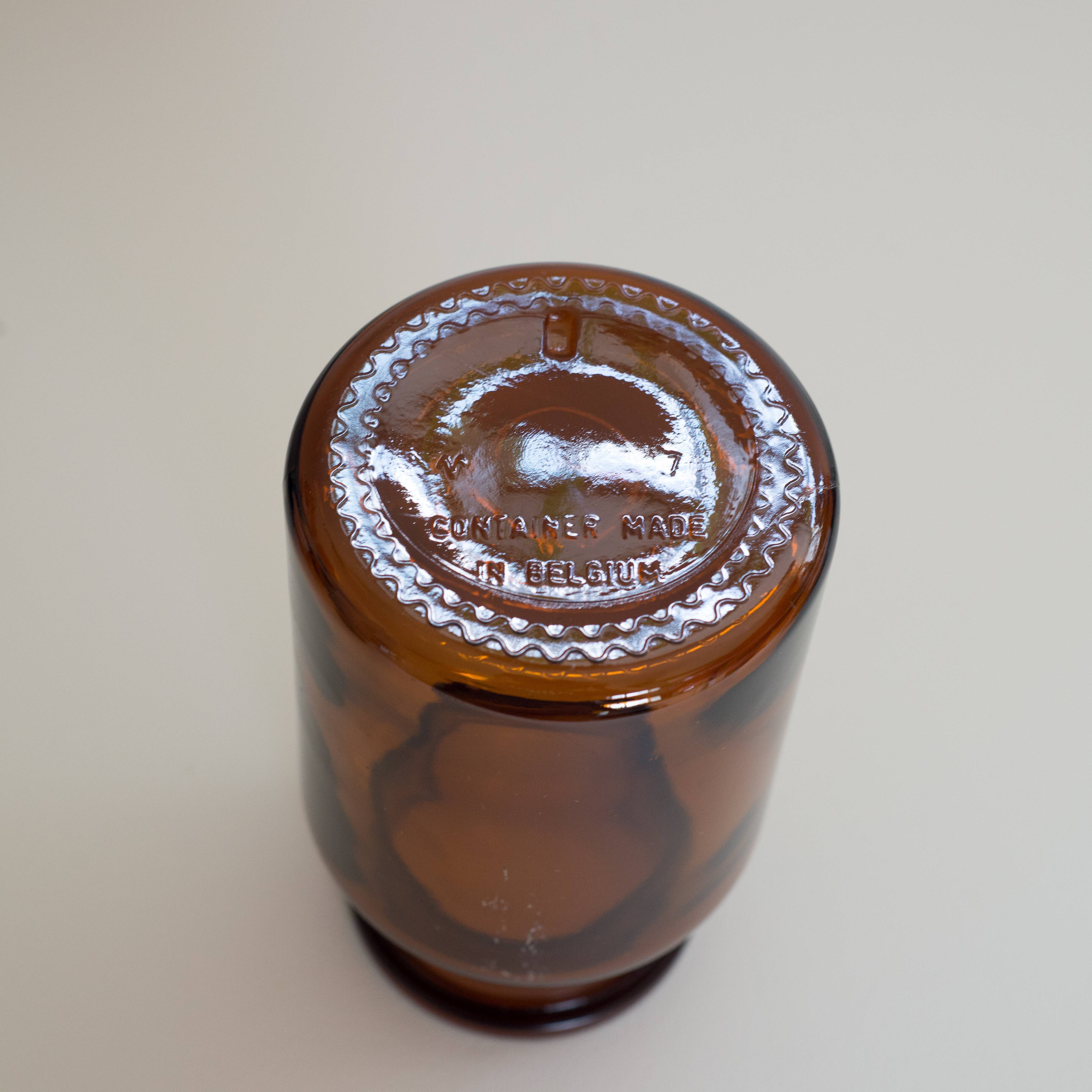 Amber apothecary glass jar