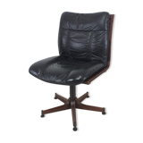 Vintage Scandinavian leather office armchair 60s