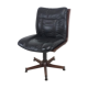 Vintage Scandinavian leather office armchair 60s