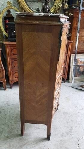 Small antique rosewood secretary with marble top ref je
