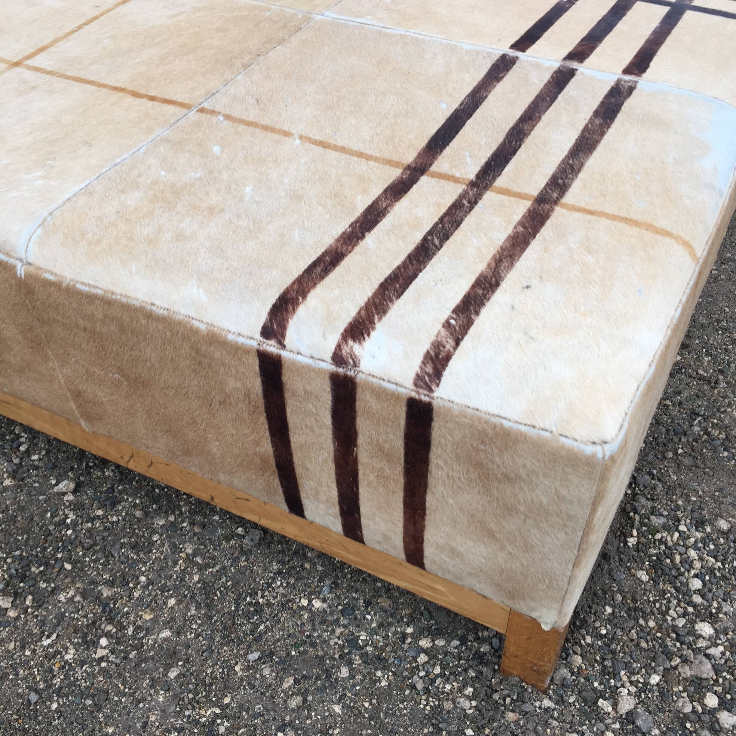 Leather pouf