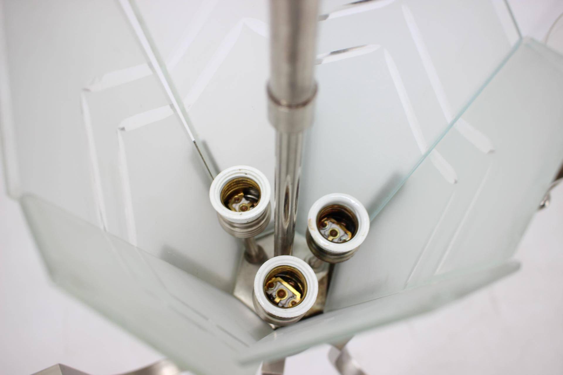 Large Bauhaus chrome pendant, 1930s / Functionalism