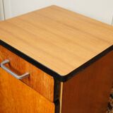 Bedside table in blond wood & Formica 1960