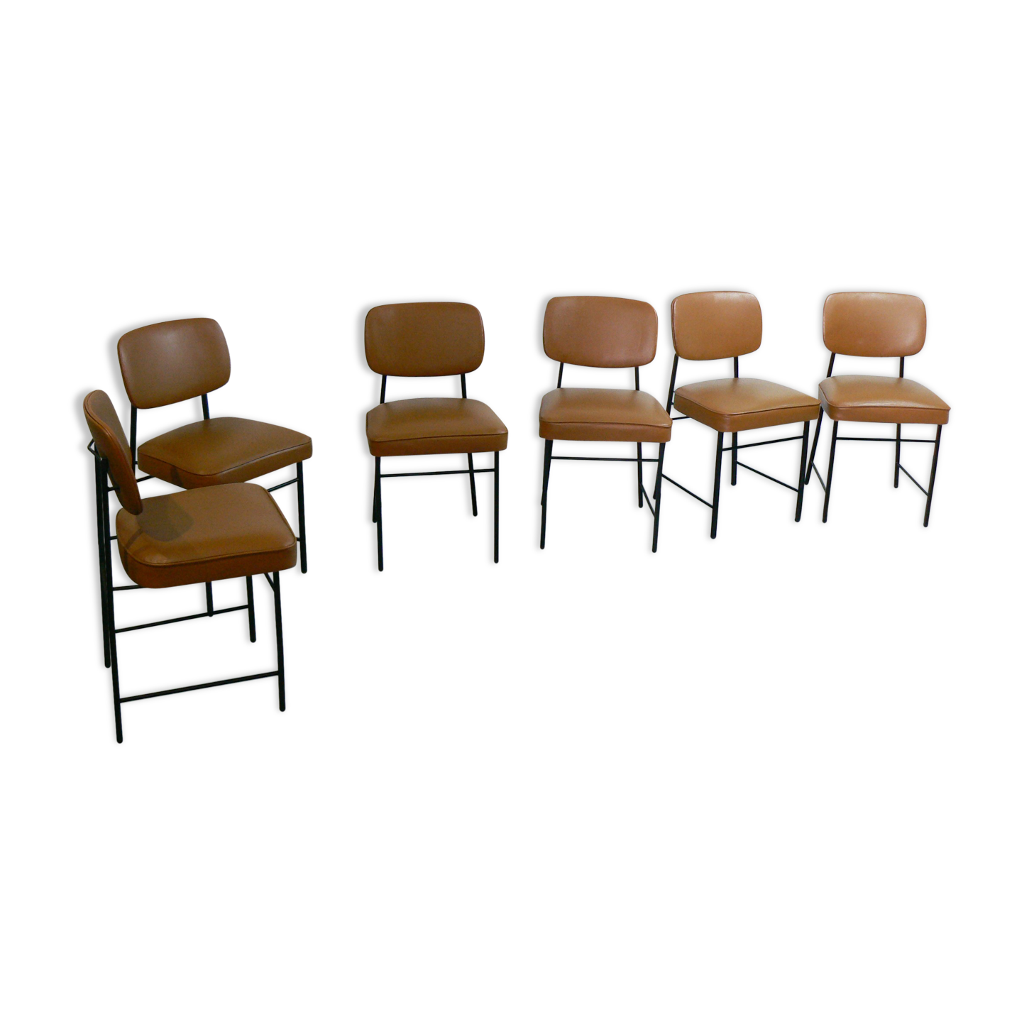 Set of 6 chairs Guermonprez 1960