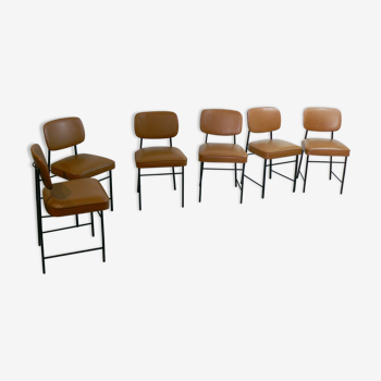Set of 6 chairs Guermonprez 1960