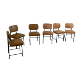 Set of 6 chairs Guermonprez 1960