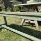 Old solid wood farmhouse bench