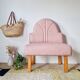 Banquette chauffeuse vintage dossier éventail – Style Art Déco – Rose