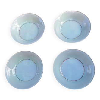 4 hollow plates mint with water Duralex vintage