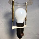 Mid-Century Modern Table Lamp in Brass with Vintage Gucci Shade