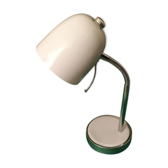 Swivel white desk lamp with a small handle to move the head more easily
