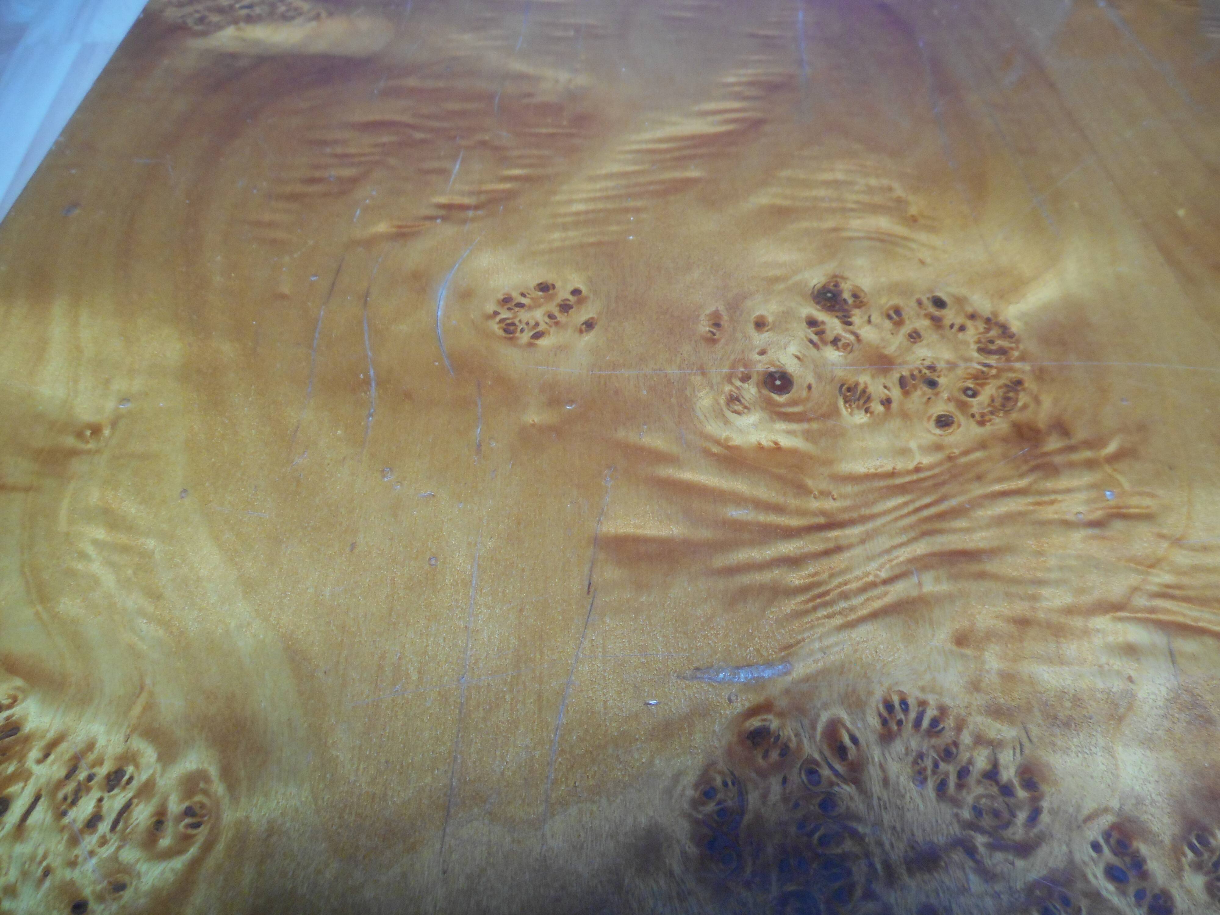 Coffee table for Roche Bobois 70s Elm loupe or thuya