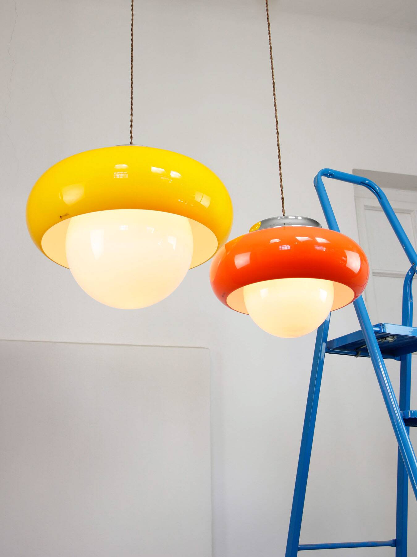 Large Space Age Model Best Pendant from Guzzini in Yellow, 1970s