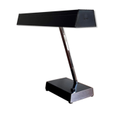 Large Scandinavian desk lamp designer Jac Jacobsen editor Luxo in black and chrome lacquered metal