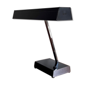 Lampe de bureau scandinave designer Jac Jacobsen éditeur Luxo en métal laqué noir et chromé