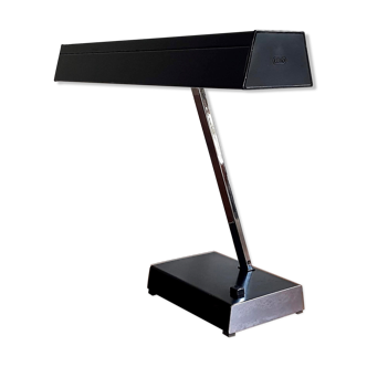 Large Scandinavian desk lamp designer Jac Jacobsen editor Luxo in black and chrome lacquered metal