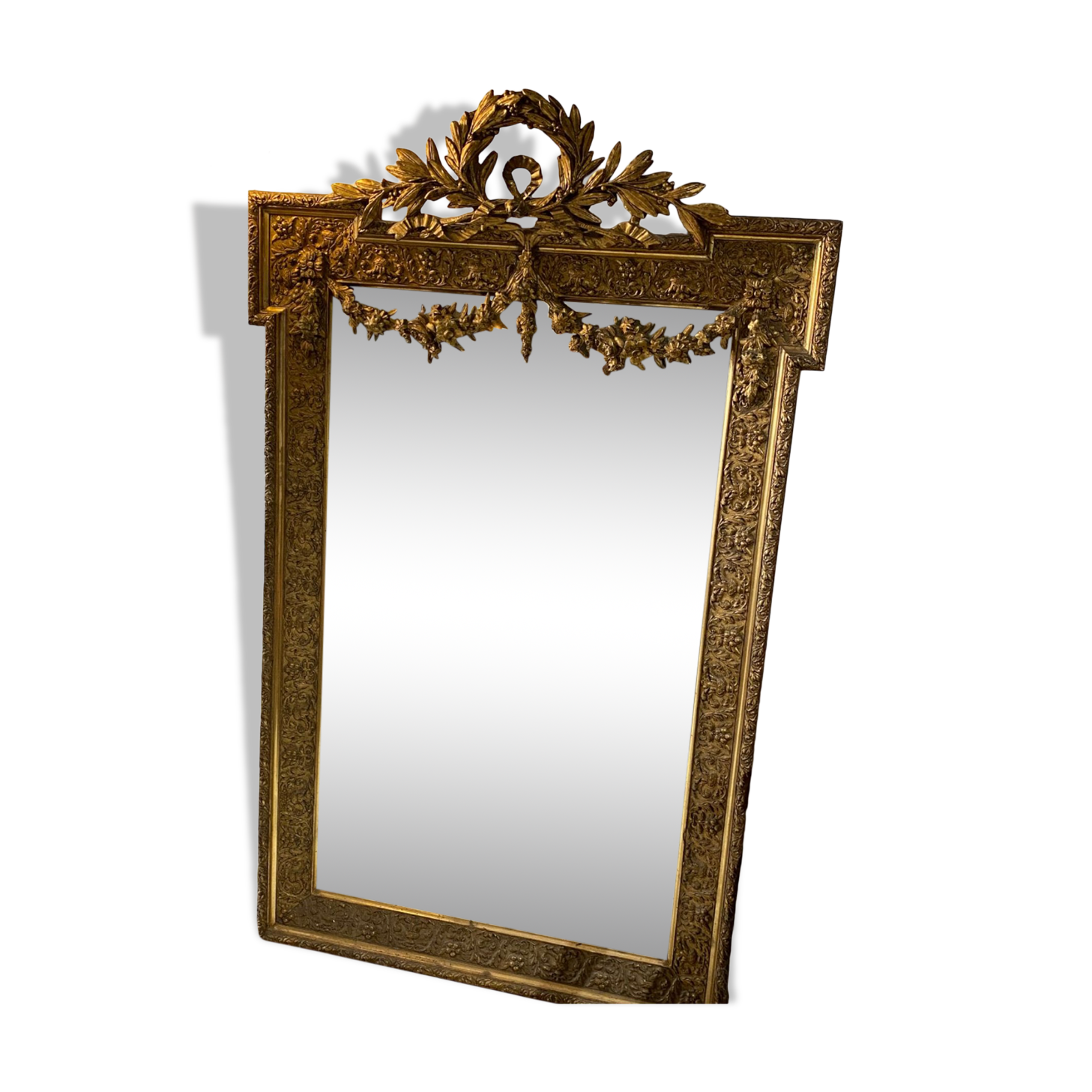 Large mirror Louis XVI old gold 87x142cm