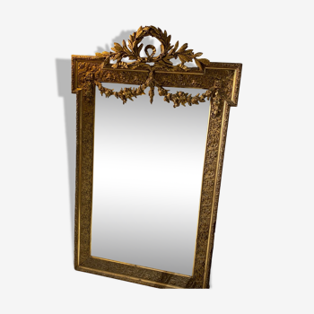 Large mirror Louis XVI old gold 87x142cm