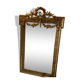Large mirror Louis XVI old gold 87x142cm
