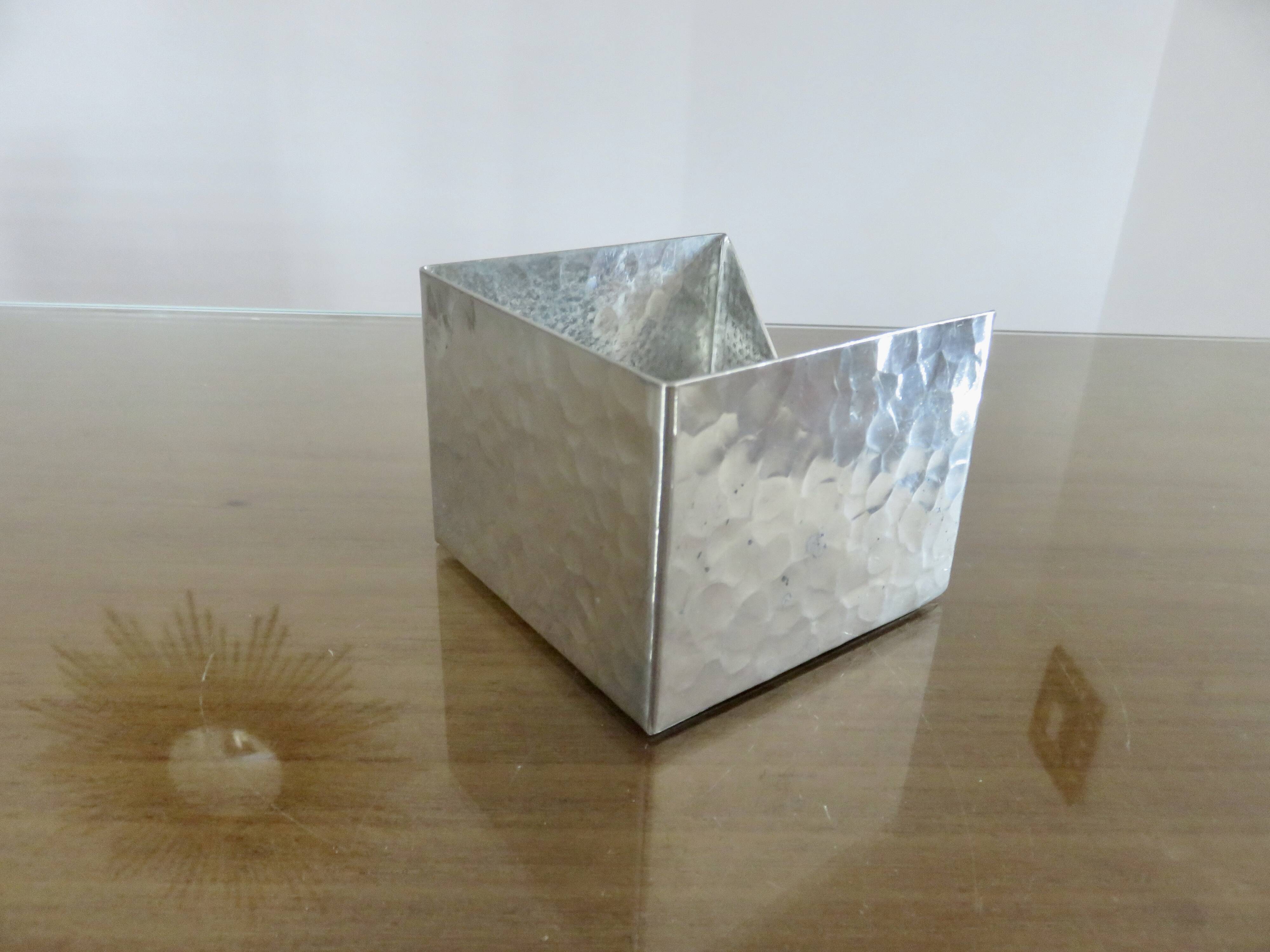 Modernist "Jean Goardere" post it holder in handmade pewter, 1970