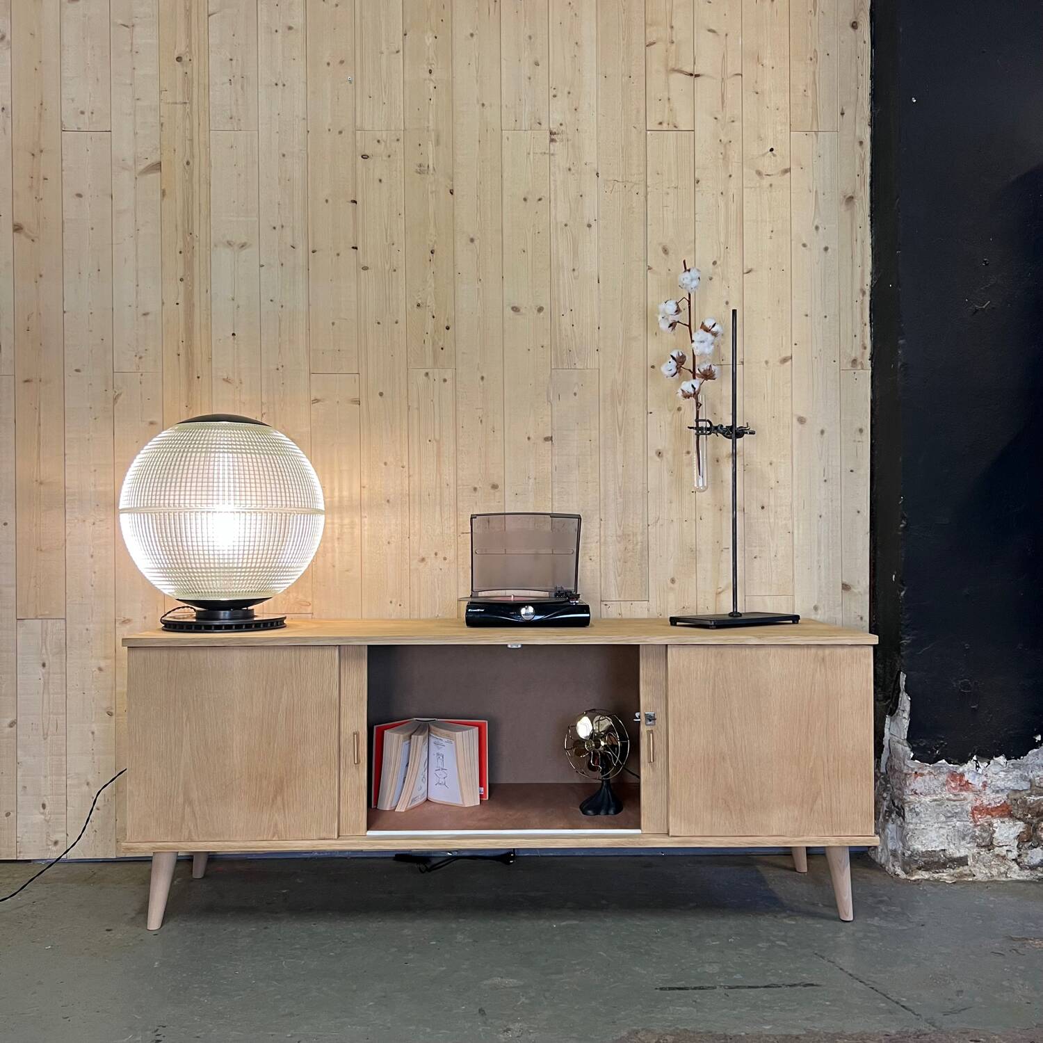 Scandinavian vintage hi-fi tv cabinet