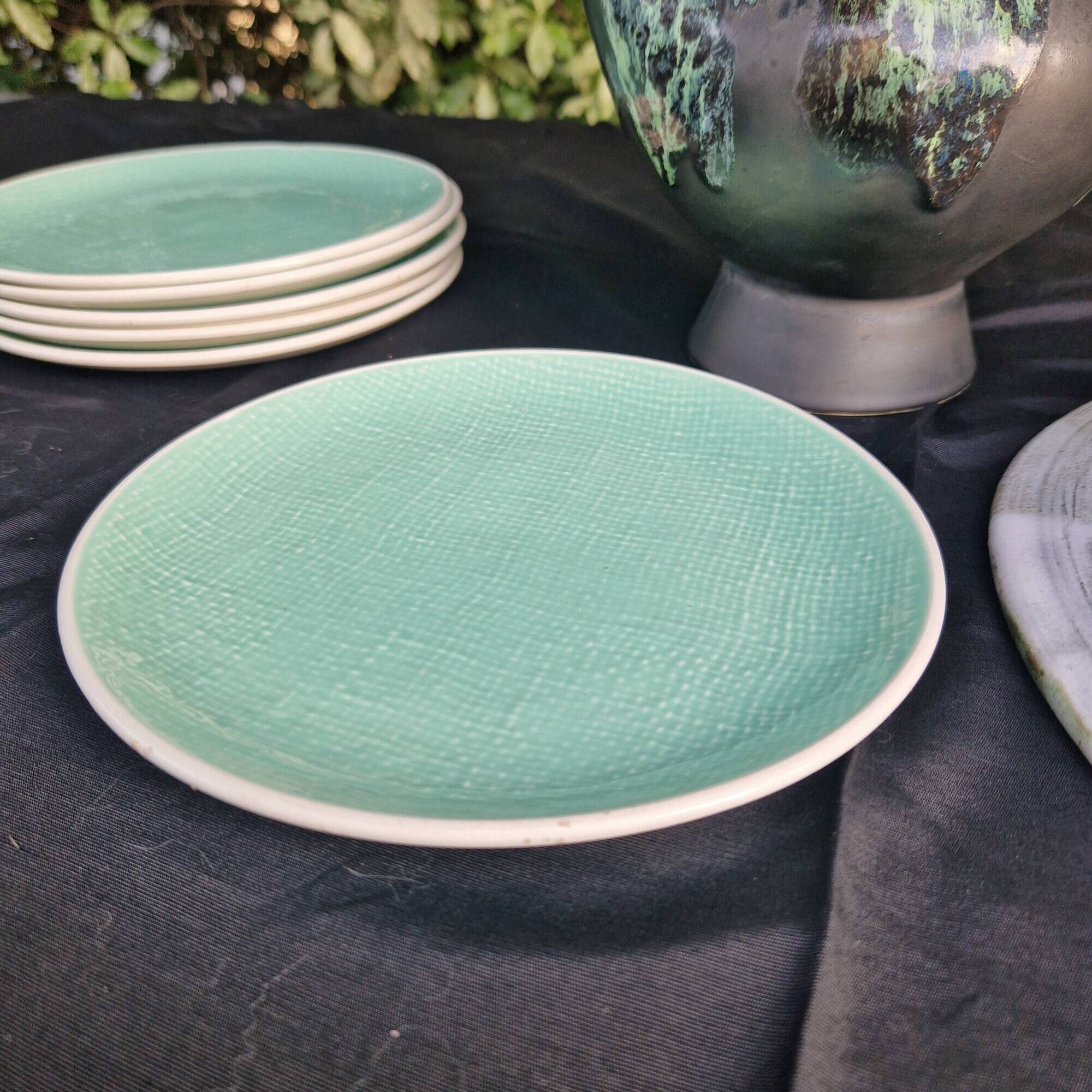 Set of 6 SALINS Deauville dessert plates, GREEN model
