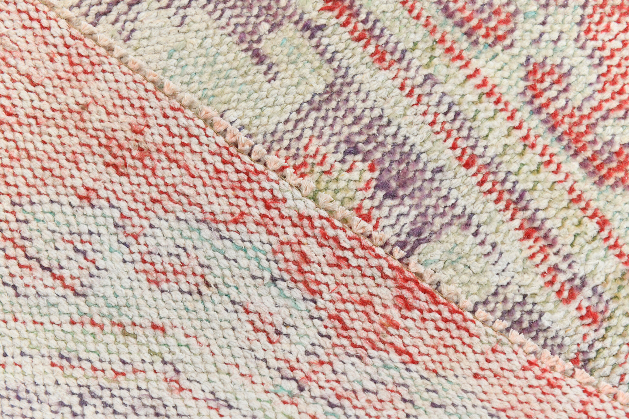 3x9 red & beige vintage runner rug 82x269cm