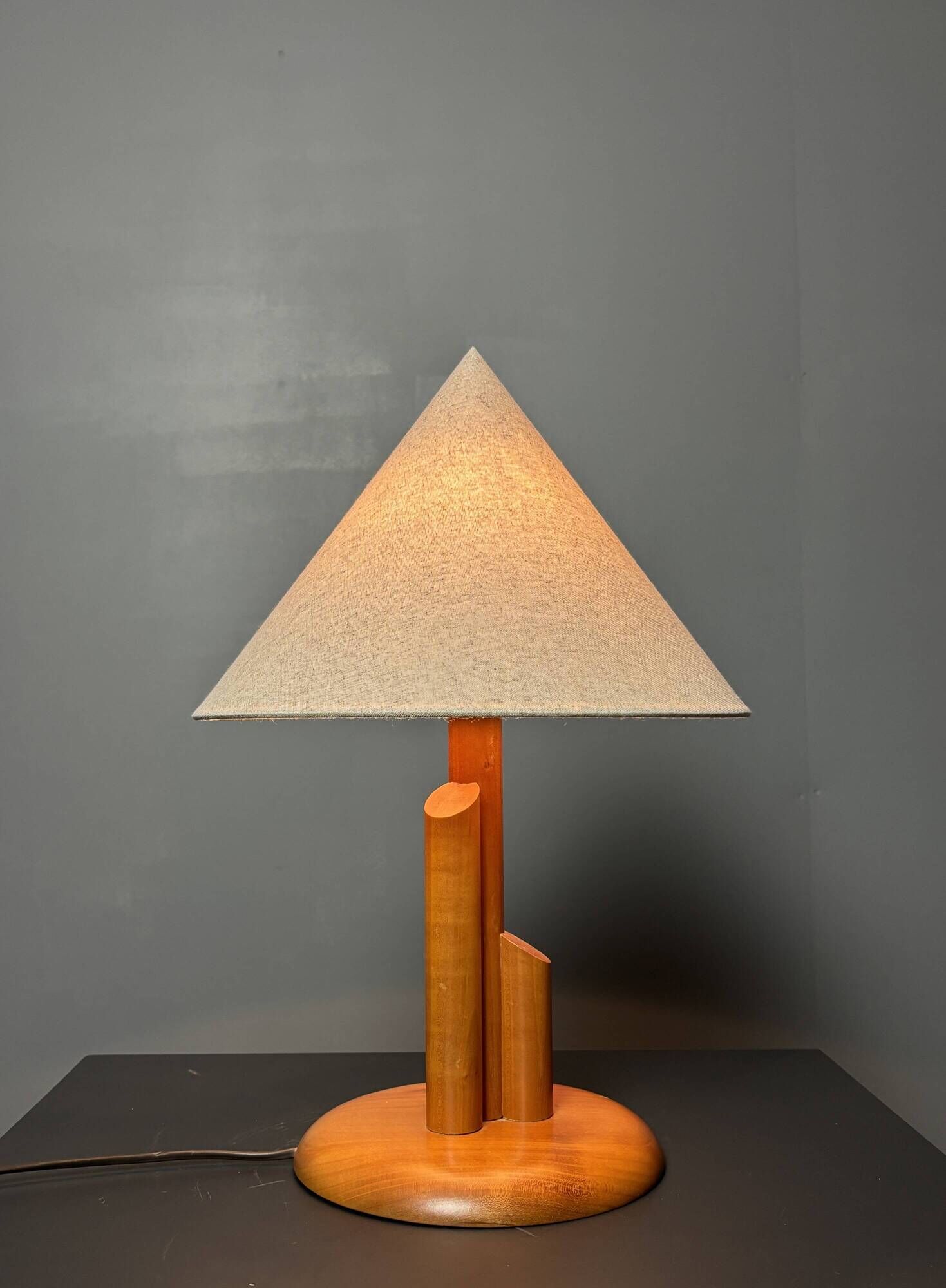 Midcentury Scandinavian pine skyscraper table lamp, 1970s