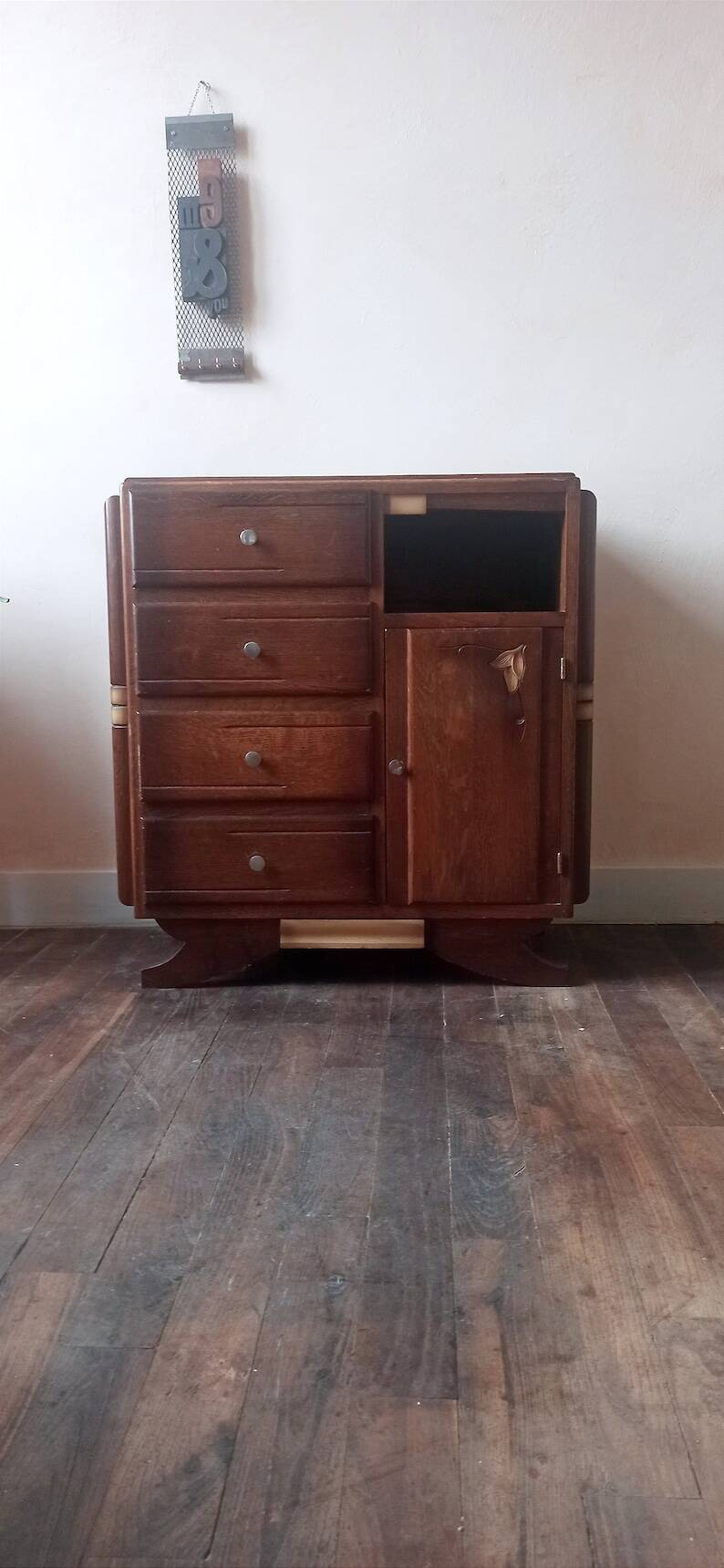 Chest of drawers, chiffonier 5 drawers in solid wood