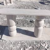 Natural travertine console table