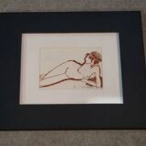 Painting/sanguine by Lucien Vignolle after Modigliani 1990’s