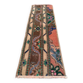 Petit tapis turc vintage 36x103 cm, coureur court, mini tapis 2559