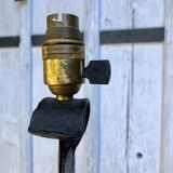 Brutalist wrought iron floor lamp 1970