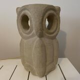 Limestone owl lamp, Albert Tormos, France, 1970s