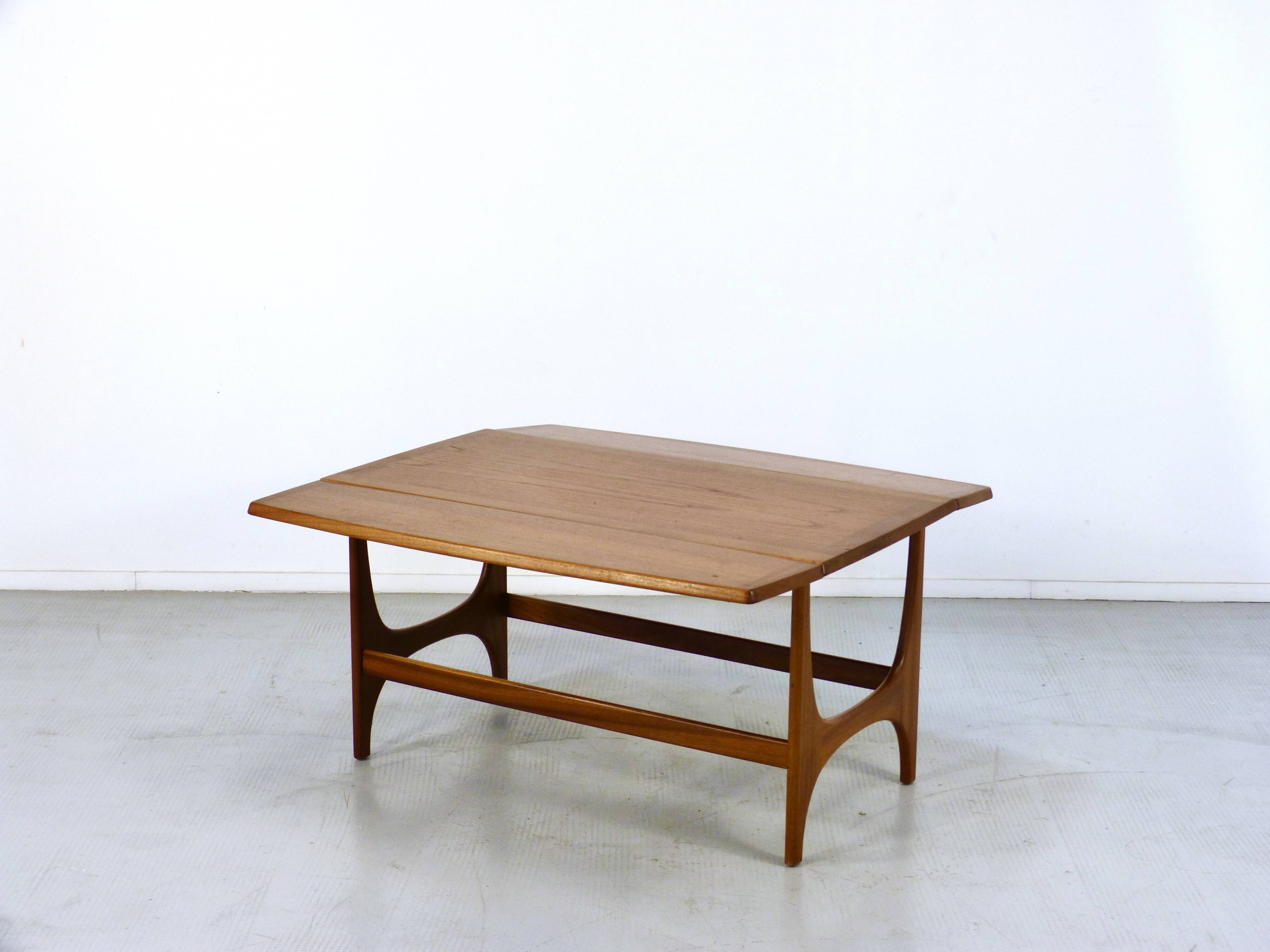 Mid-Century Modern Danish Style Drop Leaf Teak Coffee Table, 1960s