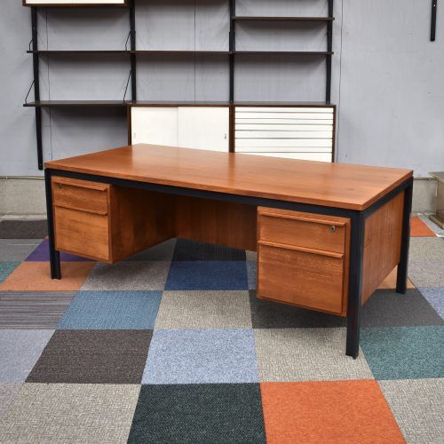 Scandinavian teak and metal desk circa 1970