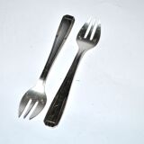 Christofle Alfenide – Lot of 2 dessert forks model Paris silver-plated Art Deco