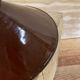 Industrial pendant light in brown and white enameled sheet metal
