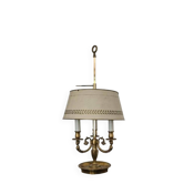 Exceptionnelle lampe bouillotte style empire, cygne, lucien gau - etat parf