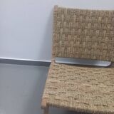 Chair woven from palm leaves