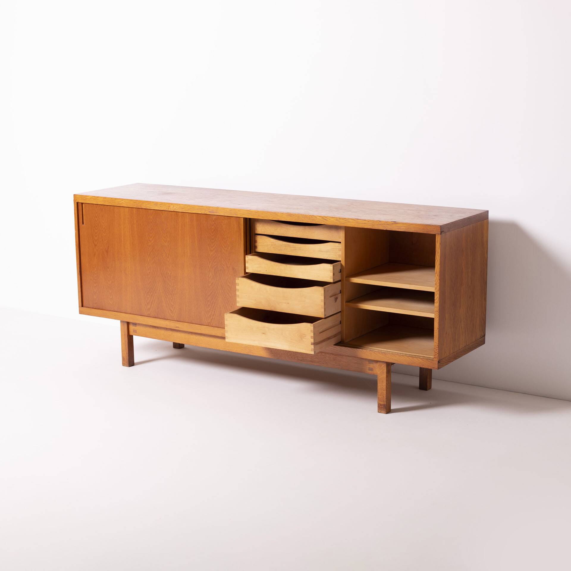 Unique mid century ULUV oak sideboard, Czechoslovakia, 1960s