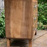 Art Deco chest of drawers in raw walnut burl