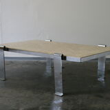 70s Marble and Chrome Coffee Table