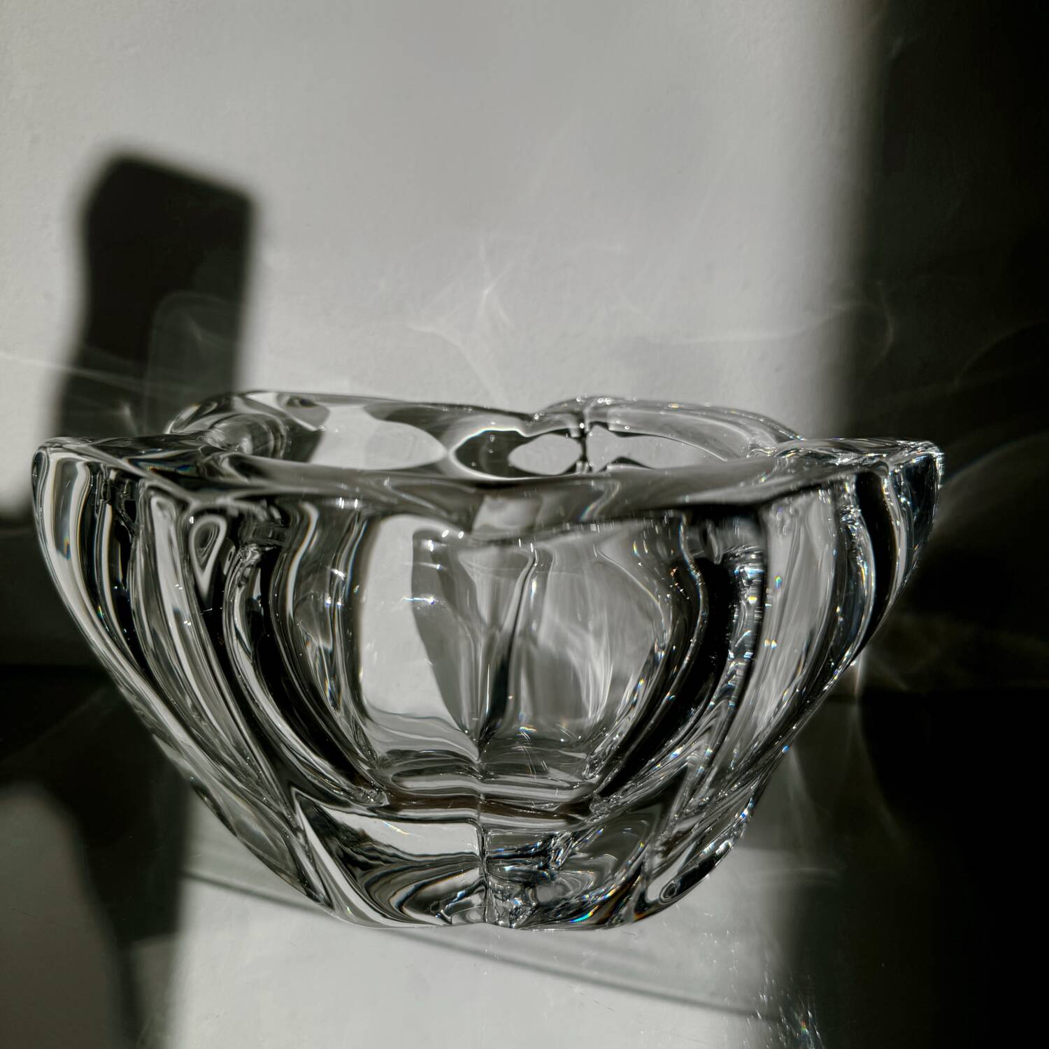 Large antique Daum crystal ashtray