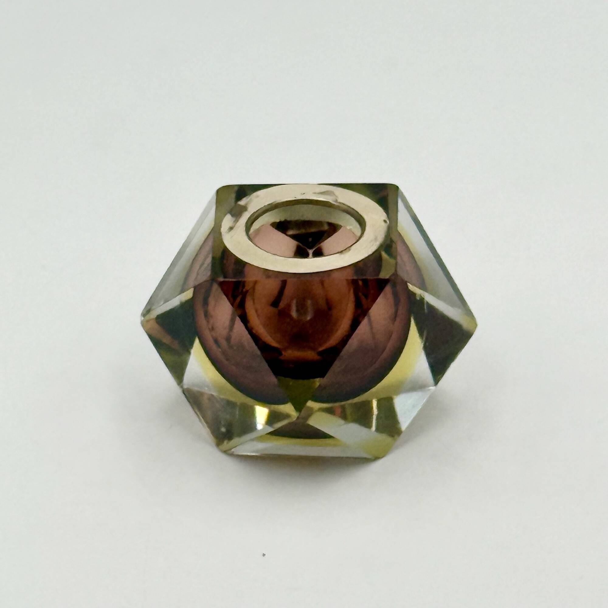 Vase géométrique en verre Sommerso de Murano, Italie, années 1970