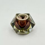 Vase géométrique en verre Sommerso de Murano, Italie, années 1970