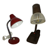 Lot de 2 lampes anciennes de bureau vintage organiseur année 60-70