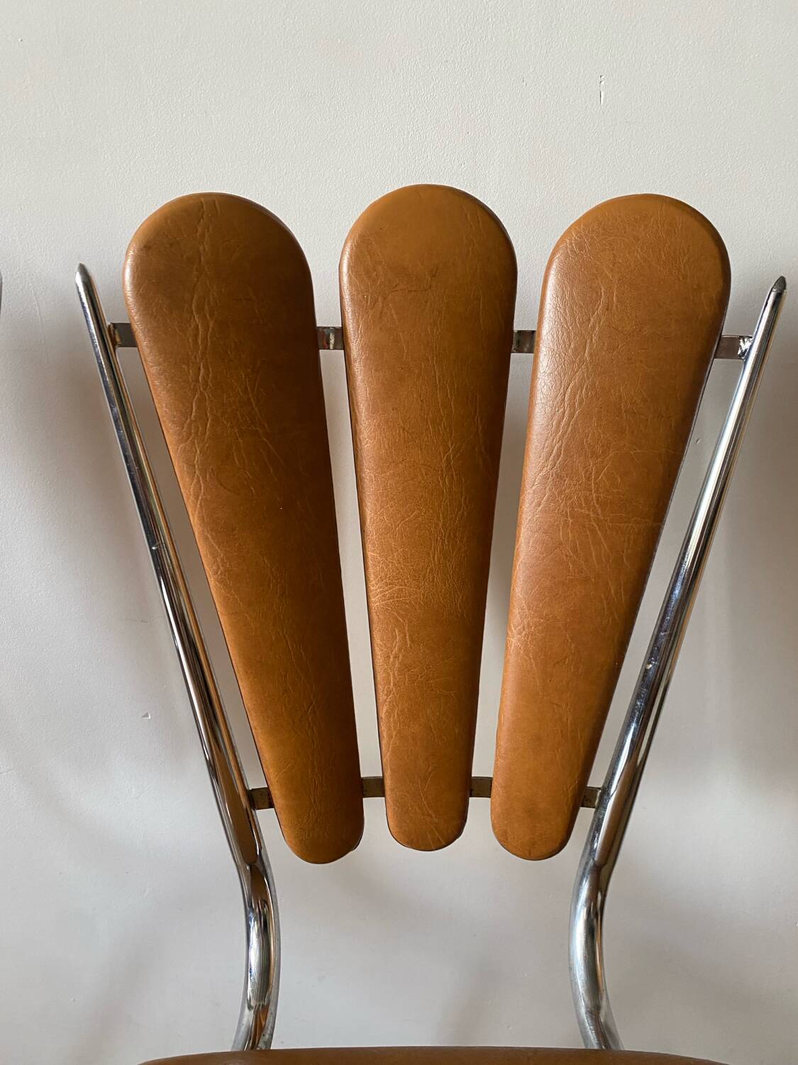 Formica folding table and two petal chairs from the 70s