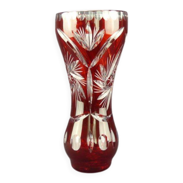 Cut crystal vase from Bohemia