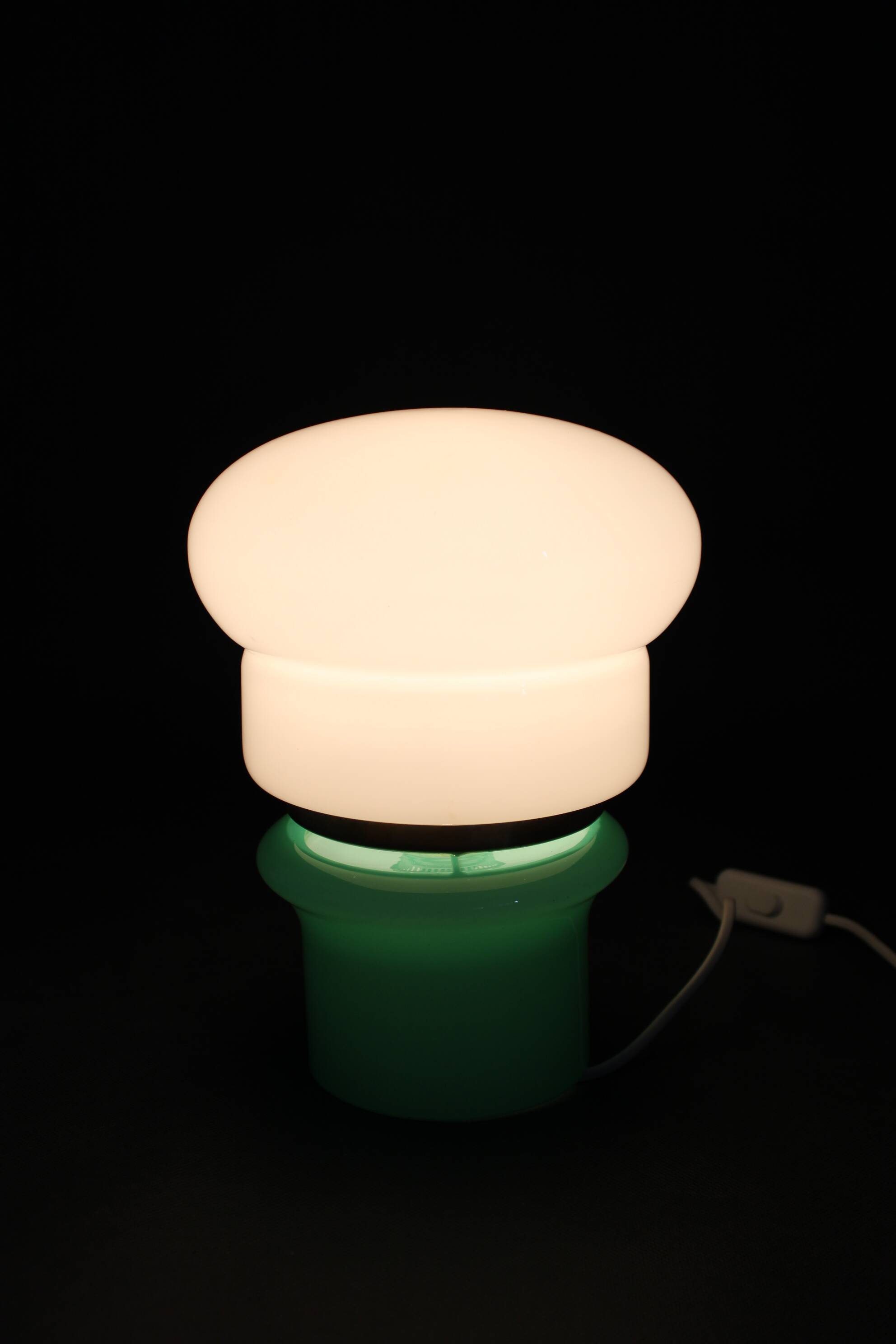 1960s Opaline Glass Table Lamp, Czechoslovakia